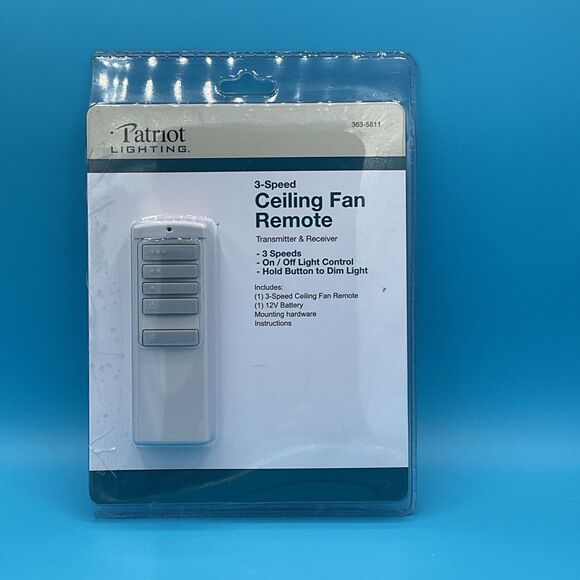 3 Speed Ceiling Fan Remote Control Transmitter + Receiver 363-5811 Patriot - Picture 2 of 7
